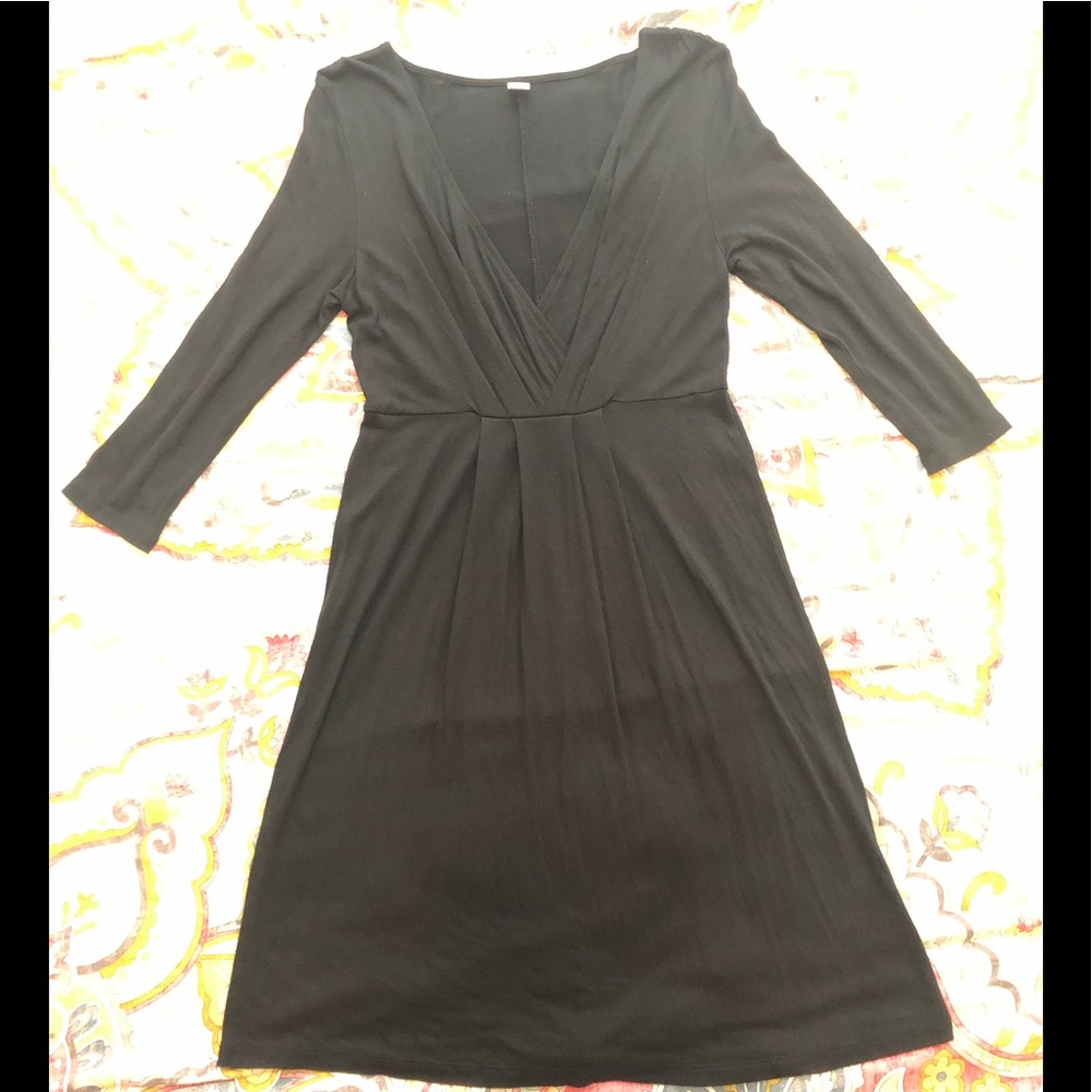 EUC Old Navy Black 3/4 Sleeve Stretch Dress Small